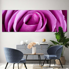 Load image into Gallery viewer, Rose Flower Canvas Print  Close Up Rose Canvas WallArt  Purple Floral 1 Piece Canvas Artwork For Living Room
