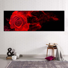 Load image into Gallery viewer, Rose Flower Canvas Print  Red Rose Black Back ground 1 Piece Canvas WallArt  Rose Digital Painting Canvas Decor In Living Room

