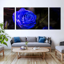 Load image into Gallery viewer, Rose Flower Canvas Wall Art Isolated Blue Rose 1 Piece Canvas Beautiful Floral Canvas Print For Living Room
