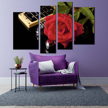 Load image into Gallery viewer, Rose Flower Canvas Wall Art Brown Background Floral 3 Piece Canvas Print Red Roses Multiple Canvas
