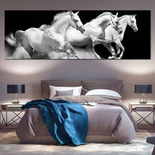 Load image into Gallery viewer, Running  Horses  Canvas  Wall  Art  White  Grey  Galloping  Horses  1  Piece  Multiple  Canvas  Herd  Of  Horses  Canvas  Print For Bedroom
