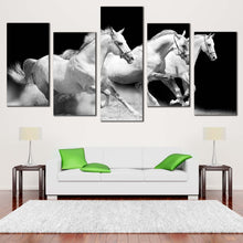 Load image into Gallery viewer, Running Horses Canvas Wall Art White Grey Galloping Horses 4 Piece Multiple Canvas Herd Of Horses Canvas Print In Your Living Room
