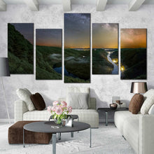 Load image into Gallery viewer, Saar loop Orscholz view at night saarland Germany canvas wall art In Living Room
