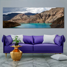 Load image into Gallery viewer, Sacred  Yamdrok  Yumtso  Lakes  Mountains  Sky  canvas  print In Living Room
