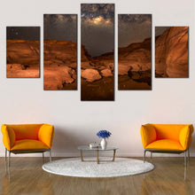 Load image into Gallery viewer, Sampanbok  Desert  Canvas  Wall  Art  Brown  Grand  Canyon  Thailand  Canvas  Set  Grey  Sky  Milky  Way  Desert  Living  Room  5  Piece  Canvas  Print For Living Room
