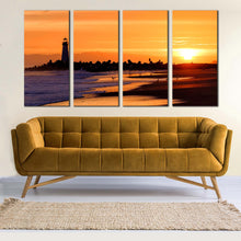 Load image into Gallery viewer, Santa Cruz California Lighthouse at Dawn Multi Panel 4 piece Canvas Home Decor In Your Living room
