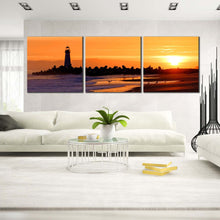 Load image into Gallery viewer, Santa  Cruz  Walton  Lighthouse  at  Sunset  Triptych  canvas  home  decor For Living Room
