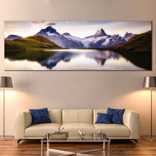 Load image into Gallery viewer, Schreckhorn  Mountain  Canvas  Wall  Art  Alpine  Mountains  Canvas  Print  Living  Room  Purple  Wetterhorn  Picturesque  Scene  Panorama  Canvas  White  Grindelwald  valley  Wide  Canvas For Living Room
