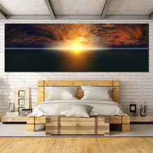Load image into Gallery viewer, Seascape  Sunset  Canvas  Print  Dramatic  Orange  Clouds  Sea  Canvas  Artwork  Yellow  Ocean  Sky  Bedroom  1  Piece  Canvas  Wall  Art In Bedroom
