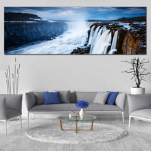 Load image into Gallery viewer, Selfoss  Waterfall  Canvas  Print  Vatnajokull  National  Park  Blue  Sky  Multi  Canvas  White  Selfoss  Cascade  Canvas  Set  Jokulsa  a  Fjollum  Living  Room  1  Piece  Canvas For  Living Room
