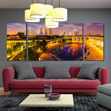 Load image into Gallery viewer, Singapore City Skyline At Night 3 pc. canvas artwork For Living Room
