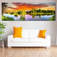 Load image into Gallery viewer, Snake  River  Canvas  Wall  Art  Grand  Teton  Landscape  Green  Trees  Wide  Canvas  Wyoming  Mountain  Scenery  Living  Room  Panoramic  Canvas  Print For Living Room
