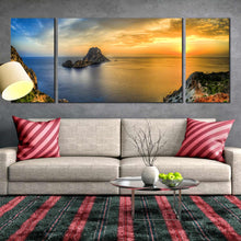 Load image into Gallery viewer, Spain Balearic Islands Ibiza Es Vedra and Es Vedranell islands triptych canvas print For Living Room
