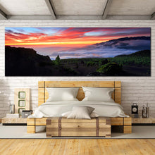 Load image into Gallery viewer, Spain  Landscape  Canvas  Wall  Art  Dramatic  Red  Yellow  Sunset  Mountains  Multi  Canvas  Europe  Green  La  Palma  Landscape  Bedroom  1  Piece  Canvas  Print In Bedroom
