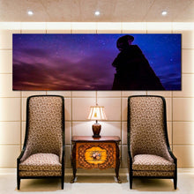 Load image into Gallery viewer, Starry  Night  Blue  Sky  Eroded  Hoodoos  1  piece  wall  art In Living Room
