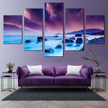 Load image into Gallery viewer, Sunset  Sea  Canvas  Wall  Art  Beautiful  Rimea  Ukraine  Ocean  Living  Room  5  Piece  Canvas  Print  Sea  Dramatic  Overcast  Sky  Multi  Canvas In Living Room
