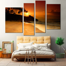 Load image into Gallery viewer, Sunset sri lanka Beach 4 panel Canvas Prints Sea Wave Seascape 
