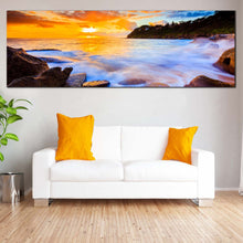 Load image into Gallery viewer, Sydney  Beach  Canvas  Wall  Art  Yellow  Whale  Beach  Sunset  Multi  Canvas  Ocean  Rocks  Canvas  Artwork  Blue  Australia  Beach  Piece  Canvas  Print For Living Room
