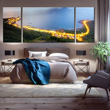 Load image into Gallery viewer, Taiwan morning twilight view dramatic Sky multi panel canvas print In Bedroom
