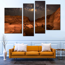 Load image into Gallery viewer, Thailand Desert Canvas Wall Art Brown Sampanbok Natural Stone Park Canvas Print Grey Sky Milky Way Desert Canvas Set Grand Canyon Mountain Desert  4 Piece Canvas For Your Living Room
