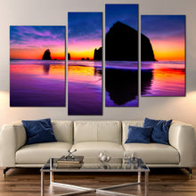 Load image into Gallery viewer, The reflection of the Haystack mountain lake sunset 
