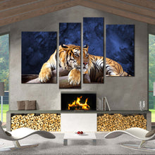 Load image into Gallery viewer, Tiger Stare at me 4 piece canvas wall art 
