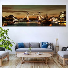 Load image into Gallery viewer, Tower  Bridge  Canvas  Wall  Art  James  River  London  Living  Room  1  Piece  Canvas  Brown  Cityscape  Canvas  Print For Living  Room
