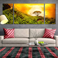 Load image into Gallery viewer, Triptych Canvas print alone tree tea landscape For Living Room
