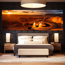 Load image into Gallery viewer, Utah  Mountain  Canvas  Print  Yellow  Sunset  Sky  Multi  Canvas  Artwork  Canyon  Lake  Powell  Brown  Desert  Bedroom  1  Piece  Canvas  Wall  Art For Bedroom
