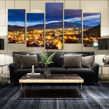 Load image into Gallery viewer, Vanadzor Armenia City Skyline at night 5 piece wall art For Your Living Room
