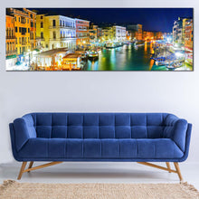 Load image into Gallery viewer, Venice  Harbor  Canvas  Print  Yellow  Orange  Grand  Canal  City  Living  Room  1  Piece  Canvas  Wall  Art  Italy  Blue  Sky  Canvas  Set For Living Room
