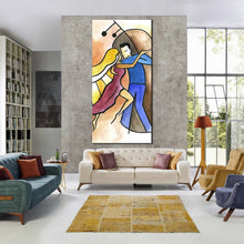 Load image into Gallery viewer, Vertical  portrait  of  dancing  couple  music  piano  abstract  wall  decor For Living Room
