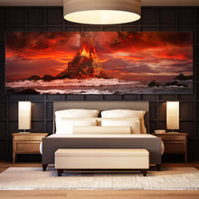 Load image into Gallery viewer, Volcano  Scenery  Canvas  Print  Red  Orange  Volcano  Eruption  Canvas  Wall  Art  Cloudy  Sky  Bedroom  1  Piece  Canvas  Set For Bedroom

