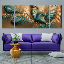 Load image into Gallery viewer, Want  a  big  canvas  abstract  that  makes  a  statement  Buy  5  Piece  wall  art  emossed  fractal  on  leather  from  dwallart.com.  Order  today In Living Room
