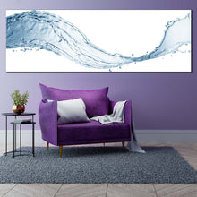 Load image into Gallery viewer, Water Splash Canvas Wall Art Blue Abstract Liquid Wave Canvas Print Abstract Isolated Water Splash 1 Piece Canvas Print For Living Room
