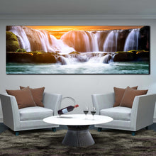 Load image into Gallery viewer, Waterfall  Sunrise  on  Canvas  Wall  Art  Prints  Room  Deco For Living Room
