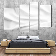 Load image into Gallery viewer, Wavy Fabric Canvas Wall Art Grey Elegant Modern Abstract Canvas Artwork Abstract White Fabric Textures 4 Piece Canvas Print
