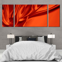 Load image into Gallery viewer, Wavy Folds Canvas Wall Art Orange  Abstract Background Luxury 3 Piece Canvas Abstract Oil Painting Canvas Print For Bedroom
