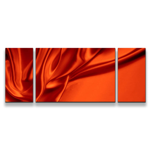 Wavy Folds Canvas Wall Art Orange Abstract Background Luxury 3 Piece Canvas Abstract Red Oil Painting Canvas Print