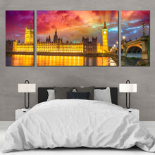 Load image into Gallery viewer, Westminster  London  England  Bridge  at  Sunset  multi  panel  canvas  print For Bedroom
