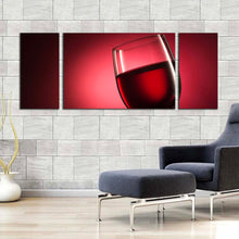 Load image into Gallery viewer, Wine Drink Canvas Print Red Black Luxury Wine Glass 3 Piece Canvas WallArt Wine Life Canvas Set For Living Room
