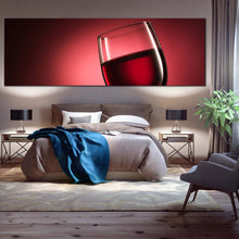 Load image into Gallery viewer, Wine Life Canvas Wall Art Black Red Wine Glass 1 Piece Canvas Print Still Life Wine Wall Canvas da
