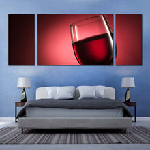 Load image into Gallery viewer, Wine Life Canvas Wall Art Black Red Wine Glass 3 Piece Canvas Print Still Life Wine Triptych Multi Canvas For Bedroom
