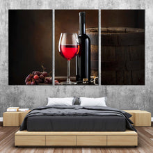 Load image into Gallery viewer, Wine Barrel Canvas Print Brown Wine Barrel  3 Piece Canvas Wall Art For Bedroom
