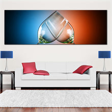 Load image into Gallery viewer, Wine  Canvas  Paintings  Wall  Art  Pictures  Abstract  Wine  Glasses  in  Red  blue  background In Living Room
