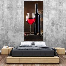 Load image into Gallery viewer, Wine  Drink  Canvas  Wall  Art  Brown  Barrel  Drink  Bottle  Canvas  Print  Red  Grapes  With  Red  Wine  Bedroom  1  Piece  Canvas For Bedroom
