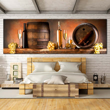 Load image into Gallery viewer, Wine  Grapes  Canvas  Print  Brown  Alcoholic  Barrels  Bedroom  1  Piece  Canvas  Wall  Art For Bedroom
