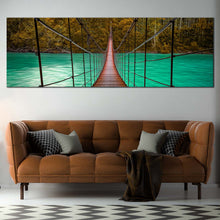 Load image into Gallery viewer, Wooden  Bridge  Canvas  Wall  Art  Brown  Suspension  Bridge  Sea  Living  Room  1  Piece  Canvas  Print For Living Room
