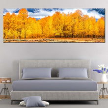 Load image into Gallery viewer, Wyoming  Mountain  Canvas  Wall  Art  Golden  Autumn  Trees  Canvas  Print  Yellow  Grand  Tetons  National  Park  Canvas  Wall  Art  White  Clouds  Covered  Mountain  Bedroom  1  Piece In Bedroom
