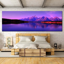 Load image into Gallery viewer, Wyoming  Mountains  Canvas  Wall  Art  Purple  Ocean  Mountains  Sky  Canvas  Print  Blue  Jackson  Lake  Canvas  Print  Teton  National  Park  Bedroom  1  Piece  Canvas For Bedroom
